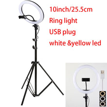 Load image into Gallery viewer, 10inch 25cm USB charge New Selfie Ring Light Flash Led Camera Phone Photography Enhancing Photography for Smartphone Studio VK