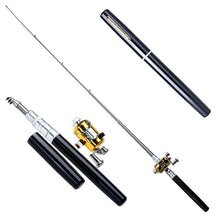 Load image into Gallery viewer, Balight Portable Pocket Telescopic Mini Fishing Pole Pen Shape Folded Fishing Rods With Reel Wheel Fishing Rod Pen